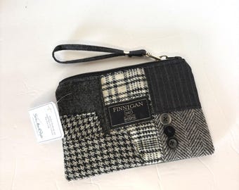 Recycelte Clutch, Armband aus recyceltem Leder, kleine Geldbörse