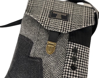 Bolso bandolera de traje reciclado con bolsillo para iPhone