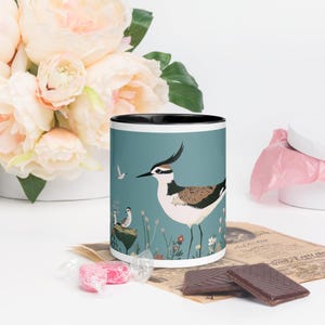 Northern Lapwing And Young Mug with Colour Inside