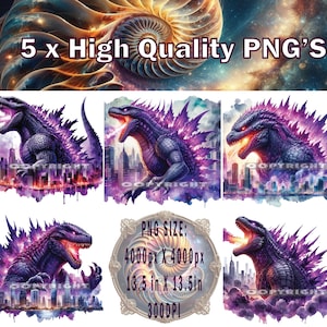 Godzilla PNG x 5, Godzilla Sublimation, Godzilla Tshirt Design, Godzilla vs Kong PNG, Godzilla Clipart, Godzilla Cake Topper. Shin Godzilla