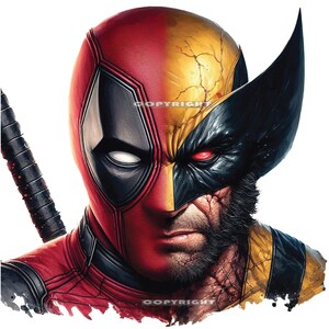 Deadpool and Wolverine, png x 5, Deadpool and Wolverine-T-shirtontwerp, Deadpool-sublimatie, Deadpool and Wolverine-film, png PNGEgg afbeelding 3