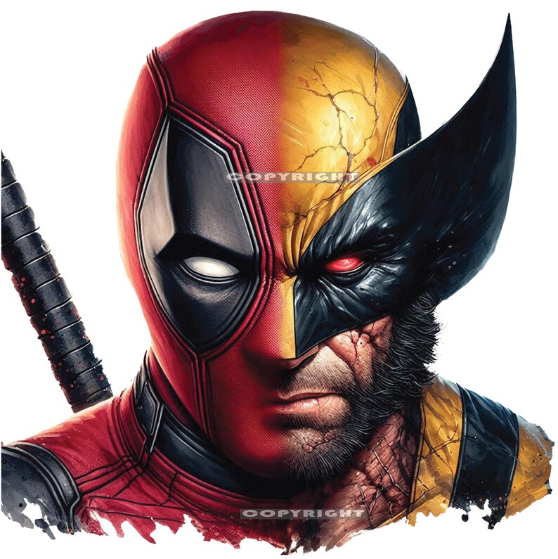Deadpool and Wolverine, png x 5, Deadpool and Wolverine-T-shirtontwerp, Deadpool-sublimatie, Deadpool and Wolverine-film, png PNGEgg afbeelding 3