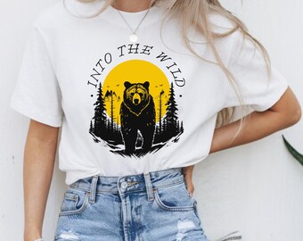 Bear Into The Wild PNG, T-shirt Design (Digital Download)