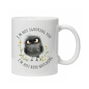 Funny Looking Bird Mug Perfect Gift for Twitchers Funny Quote &#39;I&#39;m Just Bird Watching&#39; Comes Boxed Ready for Gifting Drinkware Ceramic