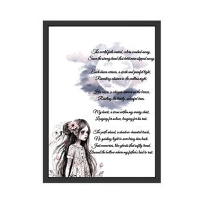 Beau poème original La mort d'un père dans un grand souvenir tristesse papa sans cadre A4 impression affiche Décoration d'intérieur Art mural Carte recyclée 250 g/m²