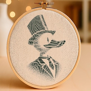 Cross stitch monochrome, Duck Lord, cross stitch instant download, Easter cross stitch, vintage, pdf cross stitch embroidery patterns