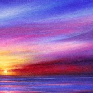 Sunset Seascape Grande biglietto di auguri ~ Blue Reverie VIII