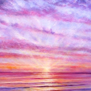 Biglietto d'auguri grande con tramonto sul mare ~ Sunset Rhapsody II