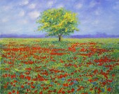 Field of Poppies original acrylic on canvas landscape painting