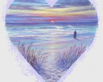 Seascape Valentines, Wedding, Anniversary, Greeting Card ~ Ocean D'amour IV