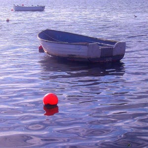 Alta marea Mudeford ~ Biglietto d'auguri fotografico per il fiume in barca
