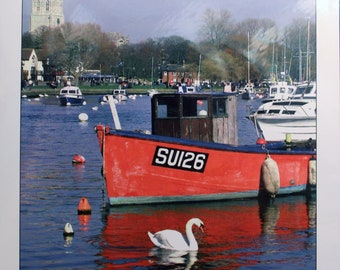 On The River ~ Photo Greeting Card ~ River Stour boats