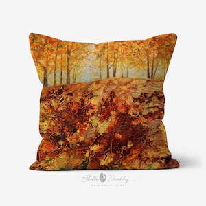 Herfst texturen bomen kunst kussen ~ Autumn Hill II