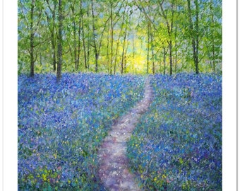 Bluebell Woods Giclee Print On Paper