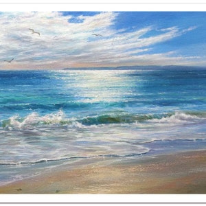Windswept Shore Seascape Giclee Print On Paper