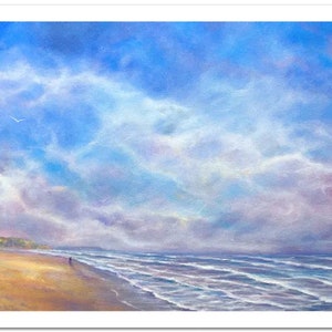 Summer Days Seascape Beach Giclee Print On Paper