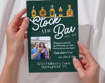 Editable Stock The Bar Housewarming Party Invitation - Printable Canva Template - Instant Download