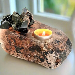 Himalayan Salt Candle Holder | Crystal Centerpiece | Home Decor | Wellness Gift | House Warming Gift I Tealight Holder I Scented Candle
