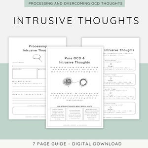Intrusive Thoughts Workbook: OCD Therapy Worksheets (A4/A5 PDF Download)