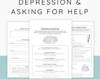 Depression Arbeitsbuch, Kommunikation über psychische Gesundheit, CBT DBT Selbsthilfe, Ressourcen für psychische Gesundheit, Therapieleitfaden, Sprechen über Depression