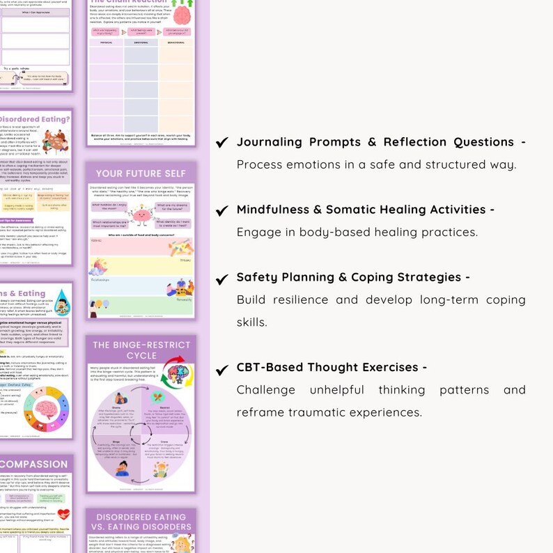 Disordered Eating Workbook: CBT DBT Therapy Journal (PDF Download A4 ...
