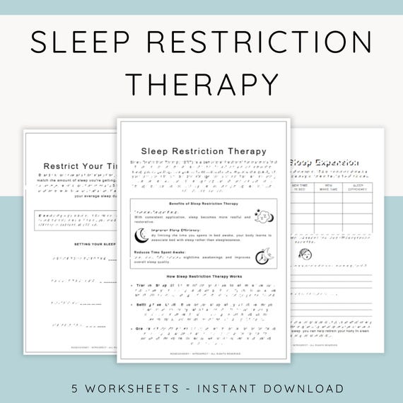 Insomnia Workbook: Sleep Restriction Therapy, CBT, DBT (PDF Download A4/A5