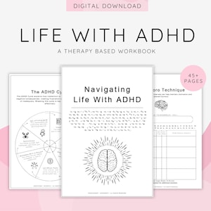 Cuaderno de ejercicios para el TDAH: Guía de autoayuda para la salud mental, TCC y TCD, diario de atención plena para la concentración, la organización y el bienestar.