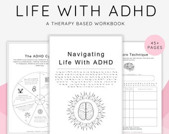 ADHD Workbook: CBT DBT Self Help Mental Health Guide, Mindfulness Journal for Focus, Organization & Wellness