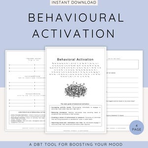 Behavioral Activation Worksheet for Anxiety & Depression - CBT Problem-Solving Tools to Boost Motivation, Emotional Well-Being