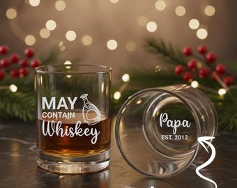 Vaso de whisky personalizado, vaso de bourbon grabado con láser, regalo para el Día del Padre, regalo para él, regalo con nombre personalizado, regalo personalizado