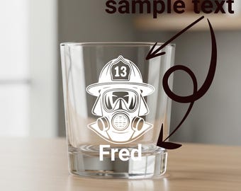 Vaso de whisky personalizado para bomberos, vaso de whisky grabado, regalo personalizado para bomberos, graduación de la academia de bomberos, socorrista.