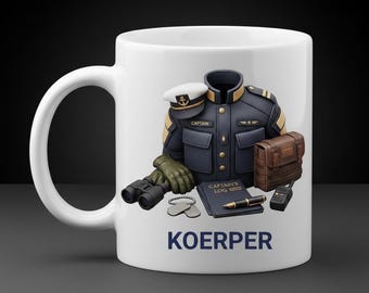 Taza personalizada en homenaje a un líder, taza de café de cerámica con nombre personalizado, regalo con diseño de uniforme inspirado en el servicio (11 oz o 15 oz)