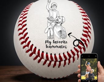 Pelota de béisbol personalizada grabada con láser, con foto y mensaje personalizados, regalo ideal para papá, entrenador o abuelo, un recuerdo inolvidable.