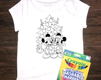 Christmas Mickey and Minnie  Color and Wash