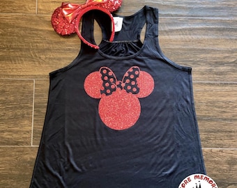 Glitter Minnie Mouse Shirt, Custom Minnie Glitter, Matching Minnie Shirts
