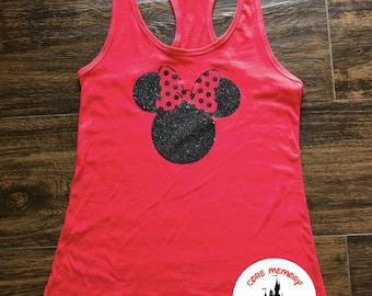 Glitter Minnie Mouse Shirt, Custom Minnie Glitter, Matching Minnie Shirts