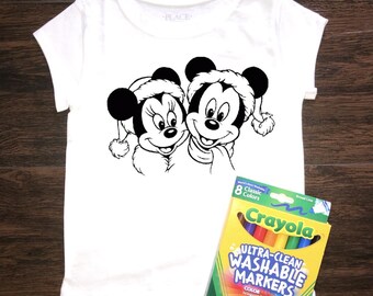 Christmas Mickey and Minnie  Color and Wash Shirt