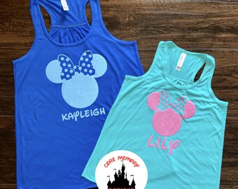 Glitter Minnie Mouse Shirt, Custom Minnie Glitter, Matching Minnie Shirts