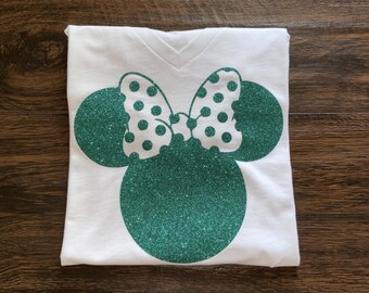 Glitter Minnie Mouse Shirt, Custom Minnie Glitter, Matching Minnie Shirts