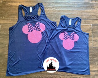 Glitter Minnie Mouse Shirt, Custom Minnie Glitter, Matching Minnie Shirts