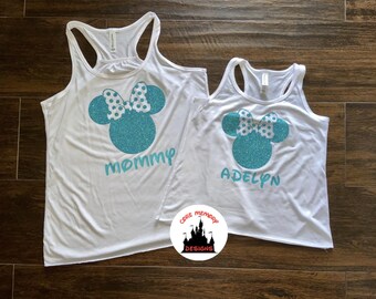 Glitter Minnie Mouse Shirt, Custom Minnie Glitter, Matching Minnie Shirts