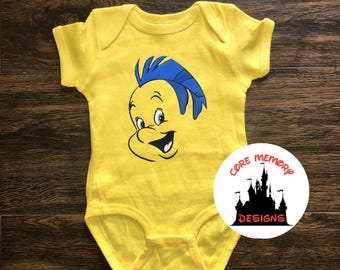 Flounder Bodysuit, The Little Mermaid, Flounder Shirt, Disney DTF