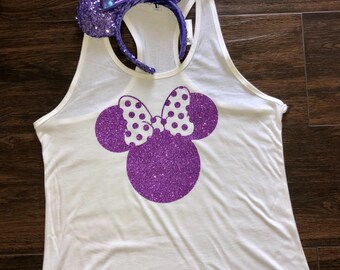 Glitter Minnie Mouse Shirt, Custom Minnie Glitter, Matching Minnie Shirts