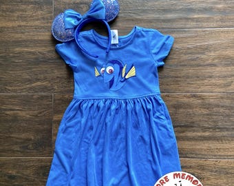 DORY Dress, DISNEY NEMO, Epcot Dress, Halloween Costume Dress, Disney Family Vacation, Disney World Trip, Nemo & Dory
