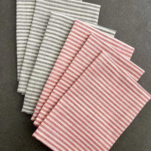 Linen napkin in Candy Stripe & Check
