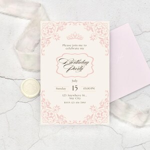 Viktorianische Geburtstagseinladungskarte für Sie | Elegante Vintage Party-Einladung, anpassbares Design & persönliche Note