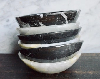 Hand-carved Onyx Catchall Bowl: Stone Soap Dish, Coffee Table Decor