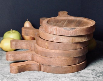 Chapati Board | Round Board | Brown Wood Riser | Bread Board