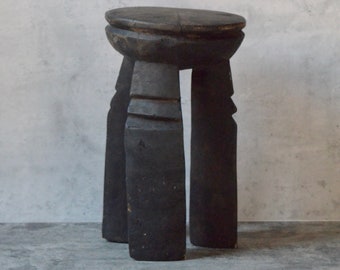 Vintage Senufo Stool | African Round Senufo Stool | African Wooden End Table | African Bench | Side Stool | Vintage Bench African | Gift