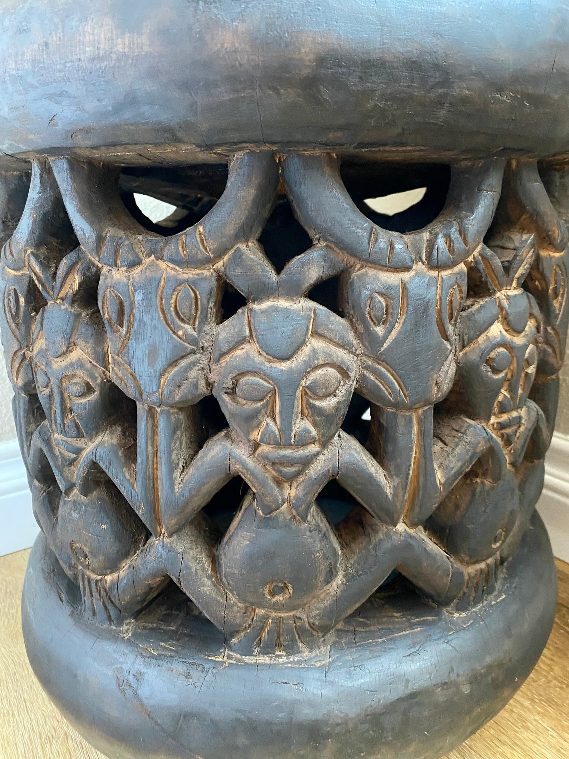 Vintage African Stool Oku Stool Cameroon Side Table Etsy